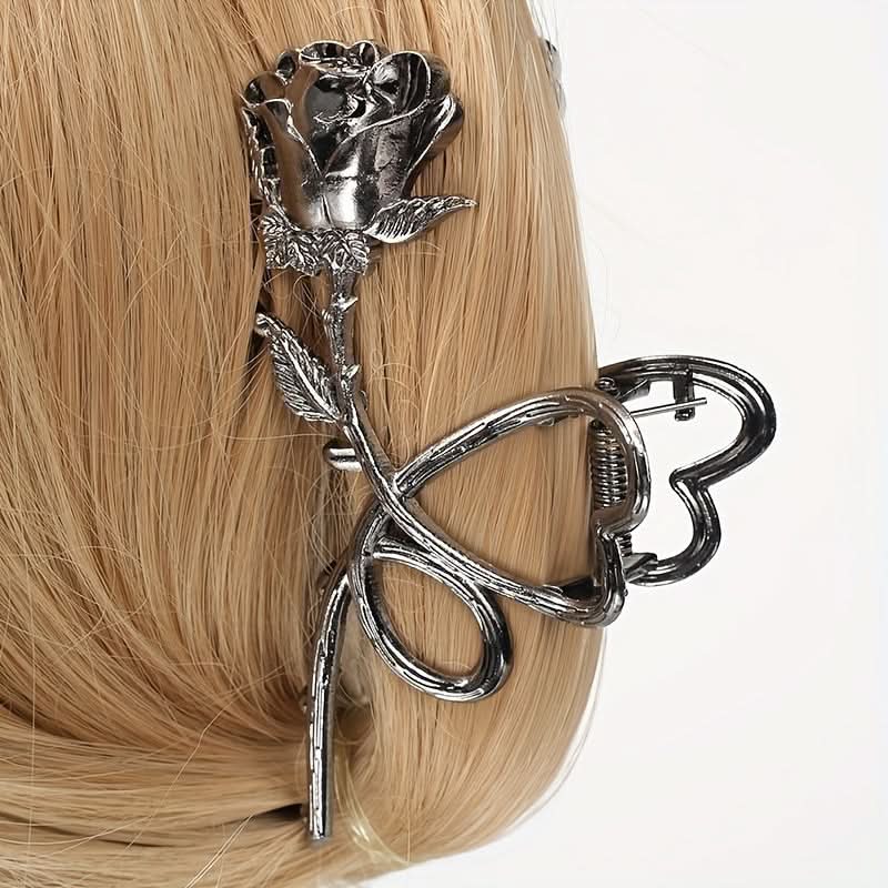 Rose Flower Hair Claw Clip for Thick Hair