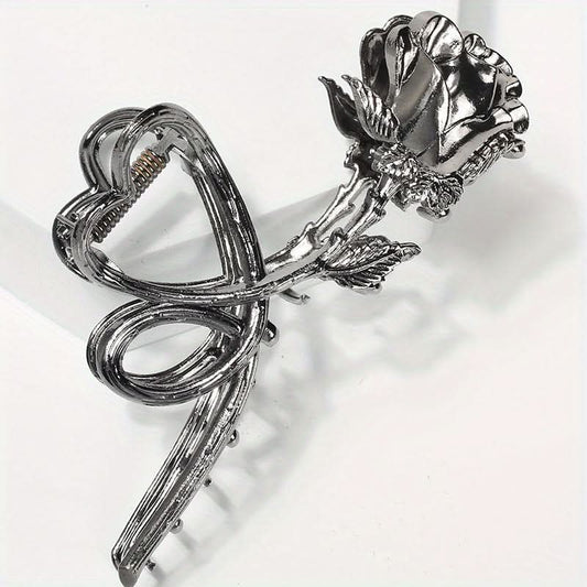 Rose Flower Hair Claw Clip for Thick Hair
