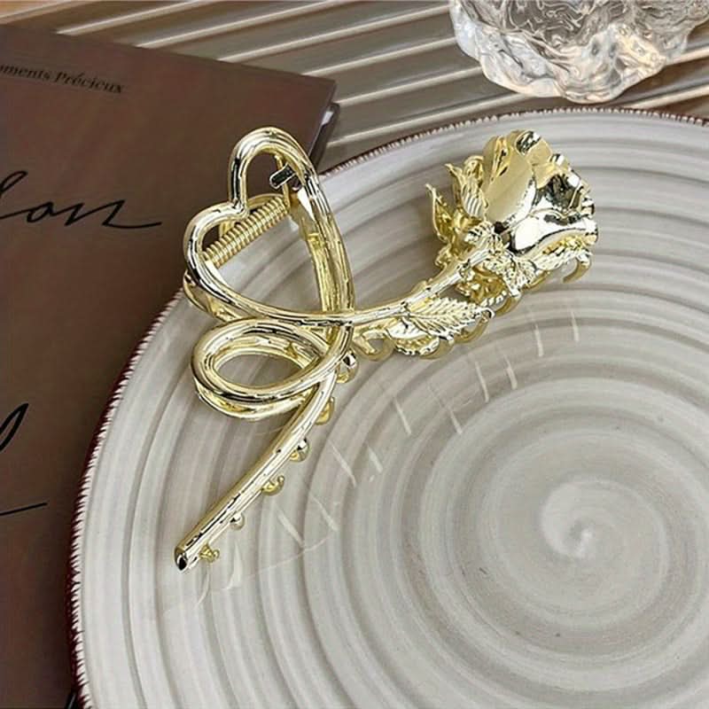 Rose Flower Hair Claw Clip for Thick Hair