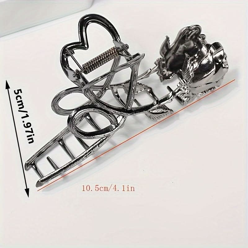 Rose Flower Hair Claw Clip for Thick Hair