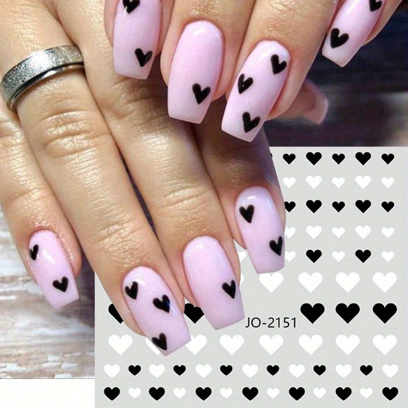 4-Piece Glossy Black & Red Press-On Nails – French Tip Nail Stickers, Easy DIY Manicure