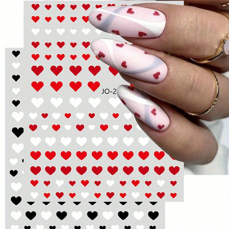 4-Piece Glossy Black & Red Press-On Nails – French Tip Nail Stickers, Easy DIY Manicure
