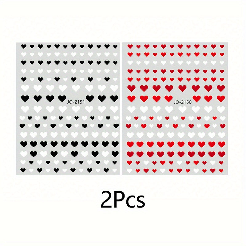 4-Piece Glossy Black & Red Press-On Nails – French Tip Nail Stickers, Easy DIY Manicure
