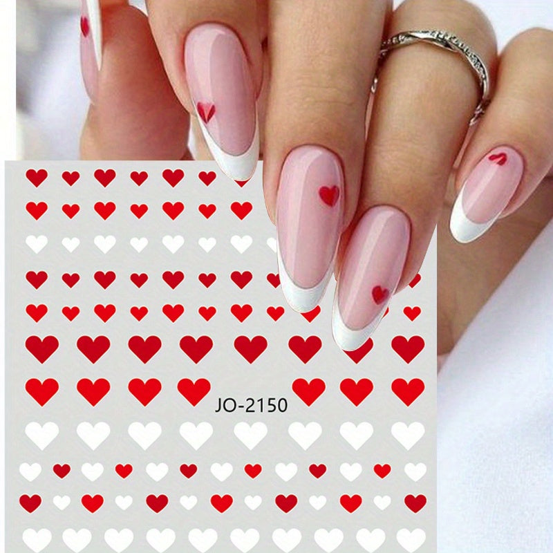 4-Piece Glossy Black & Red Press-On Nails – French Tip Nail Stickers, Easy DIY Manicure