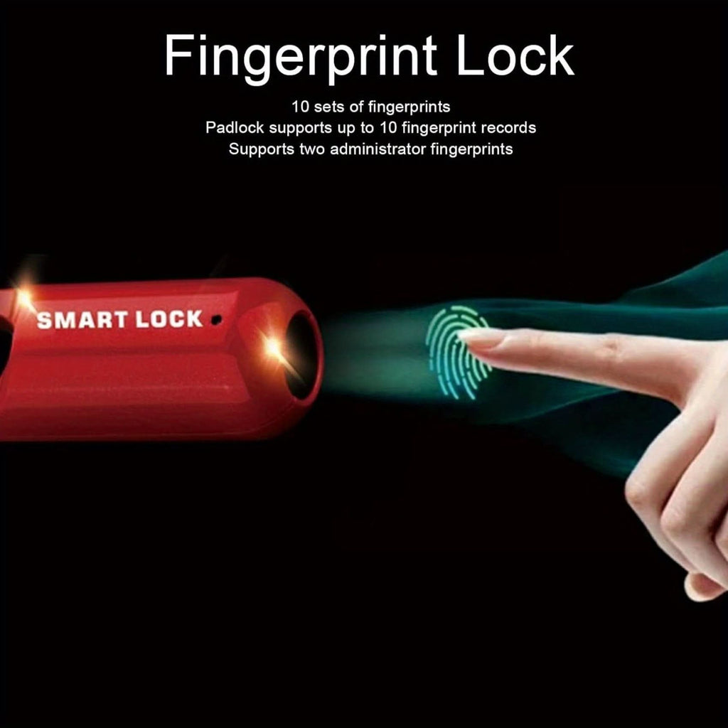 Rechargeable Biometric Fingerprint Padlock - Keyless Smart Lock