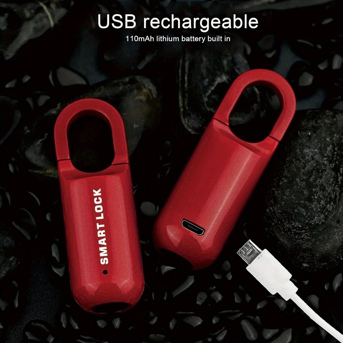 Rechargeable Biometric Fingerprint Padlock - Keyless Smart Lock