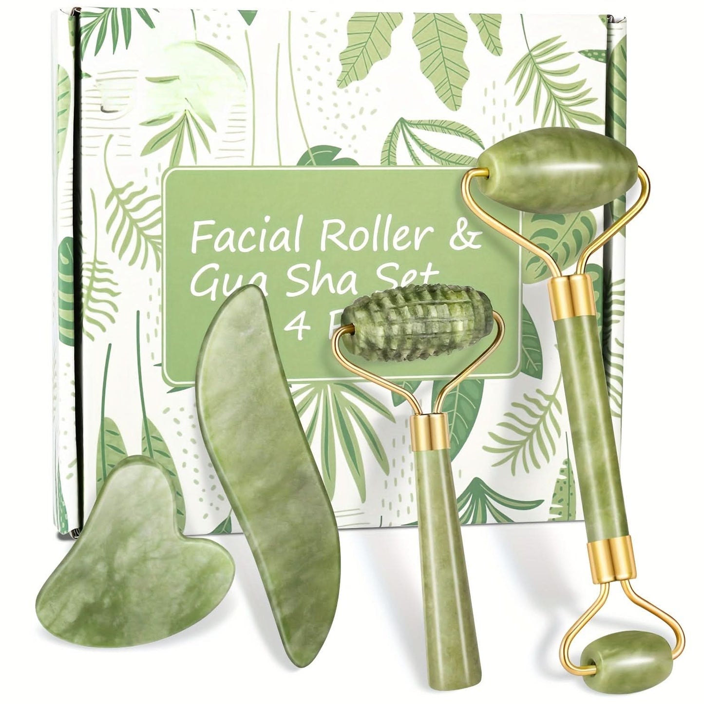 Jade Roller & Gua Sha Facial Set