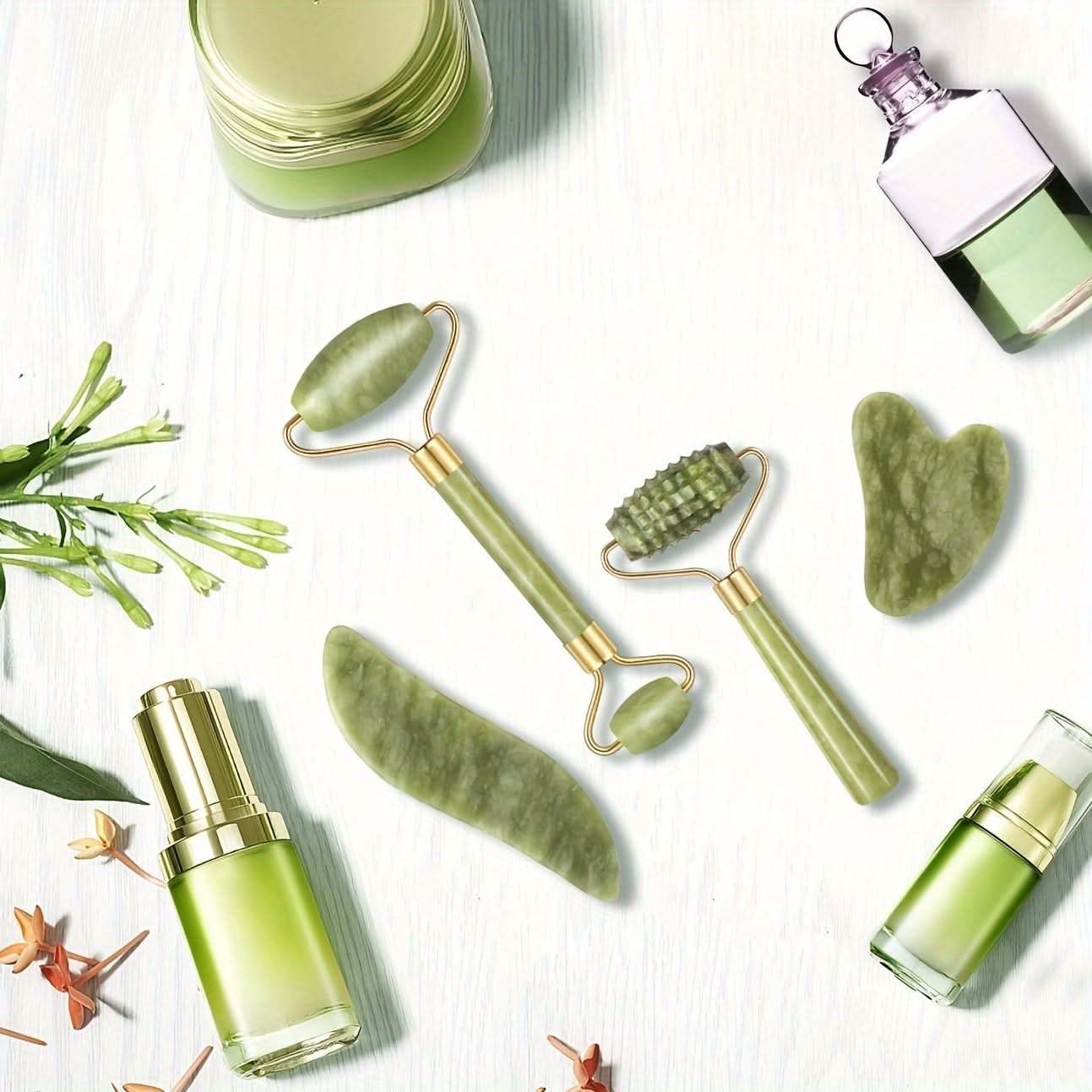 Jade Roller & Gua Sha Facial Set