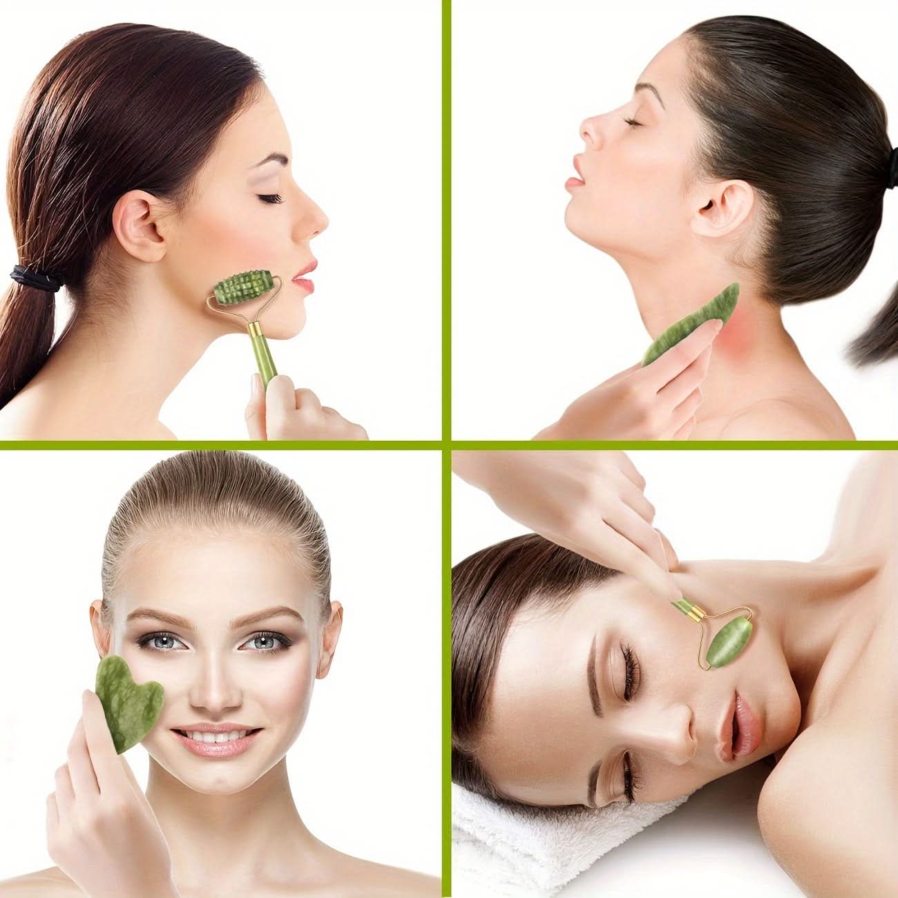 Jade Roller & Gua Sha Facial Set