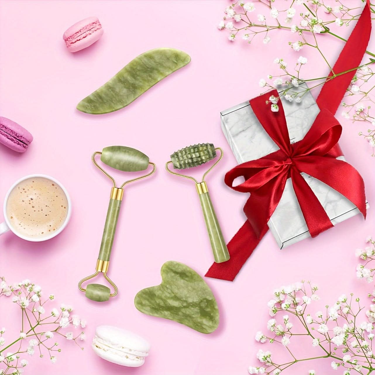 Jade Roller & Gua Sha Facial Set