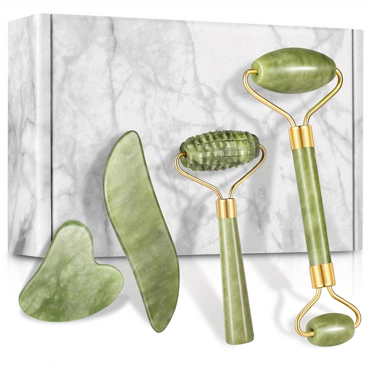 Jade Roller & Gua Sha Facial Set
