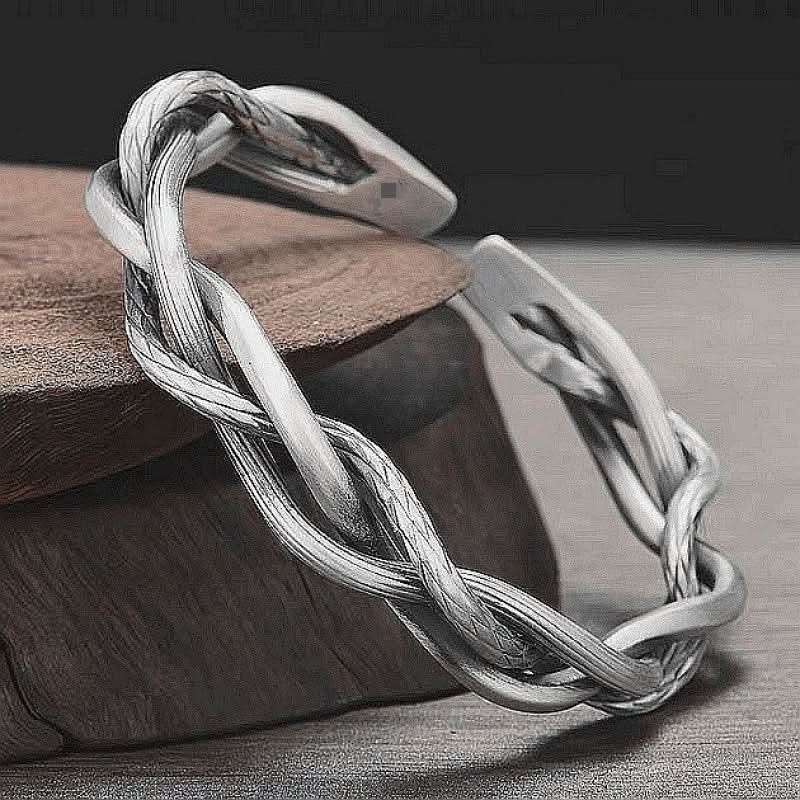 Men's Vintage Twist Open-End Bracelet - Alloy