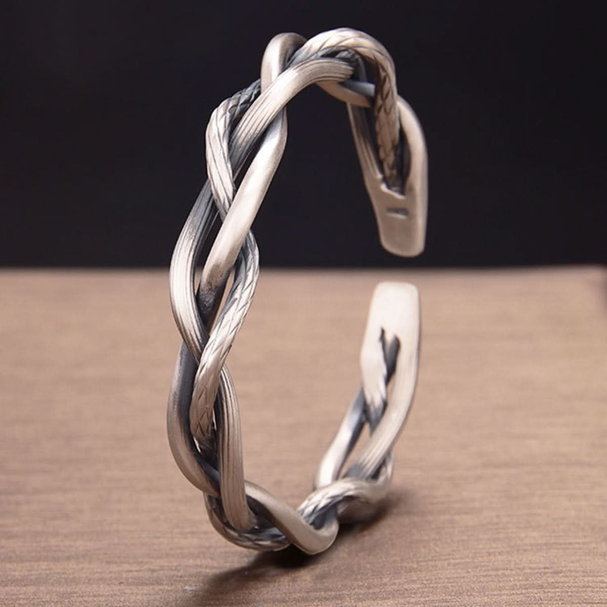 Men's Vintage Twist Open-End Bracelet - Alloy
