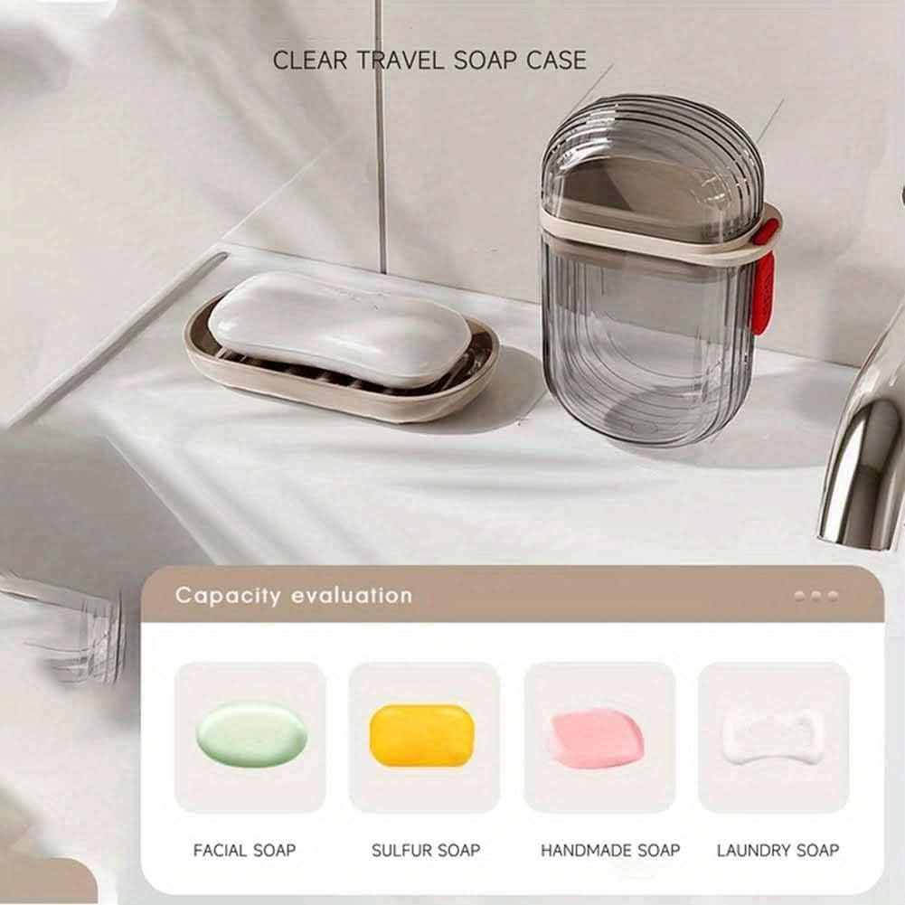 2-Pack Leak-Proof Travel Soap Dishes & Cases
