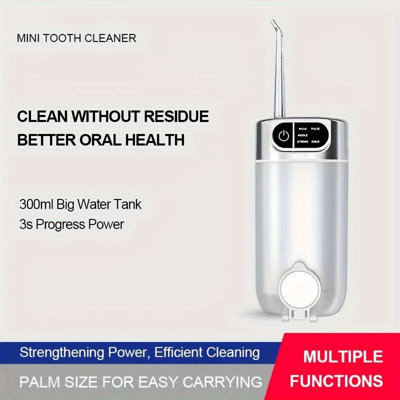 Portable Water Dental Flosser – 3 Modes, 4 Nozzles