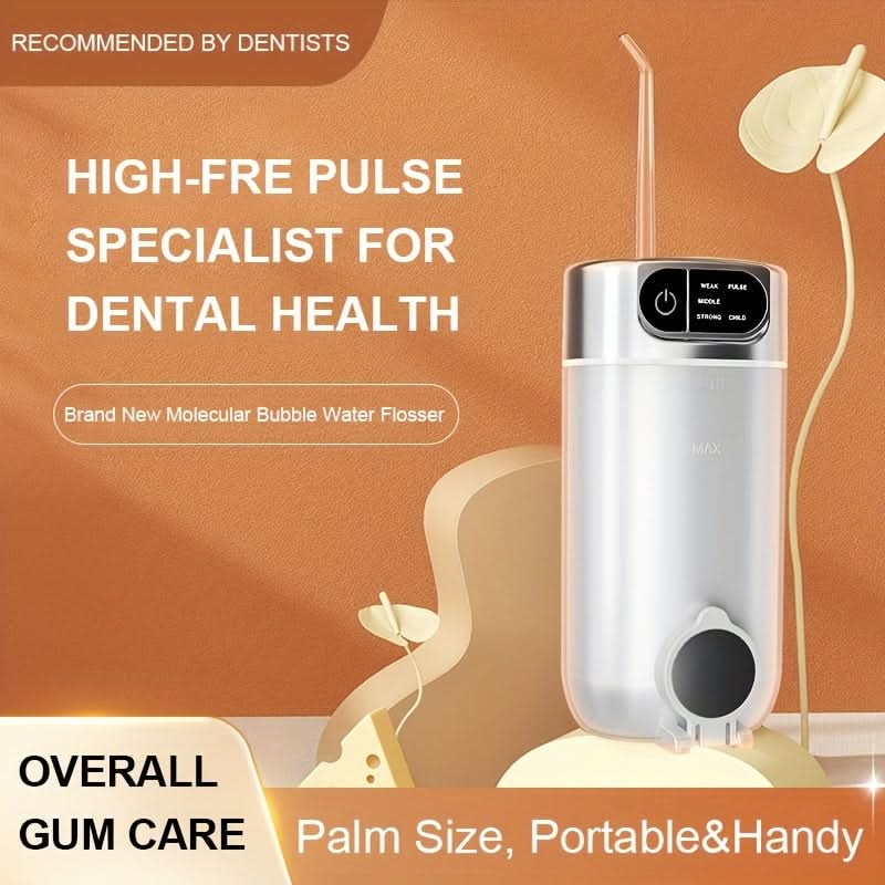 Portable Water Dental Flosser – 3 Modes, 4 Nozzles