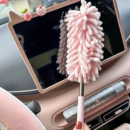 2-Piece Mini Car Duster Brush Set – Extendable & Bendable Microfiber Dusting Tool