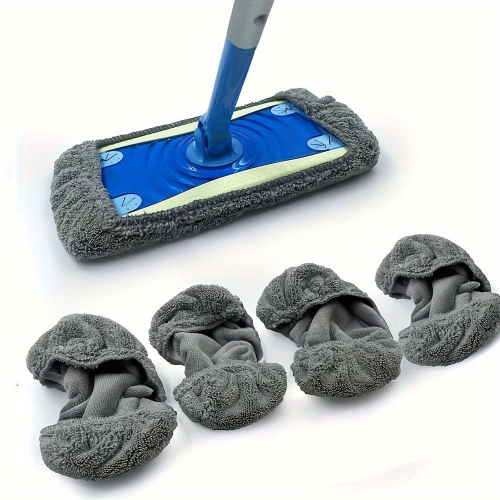 4-Pack Reusable Microfiber Mop Pads for Floors
