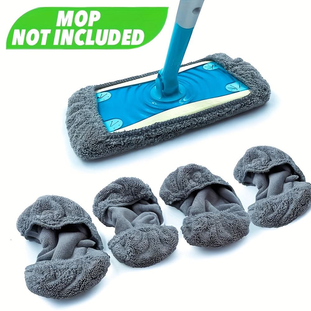 4-Pack Reusable Microfiber Mop Pads for Floors