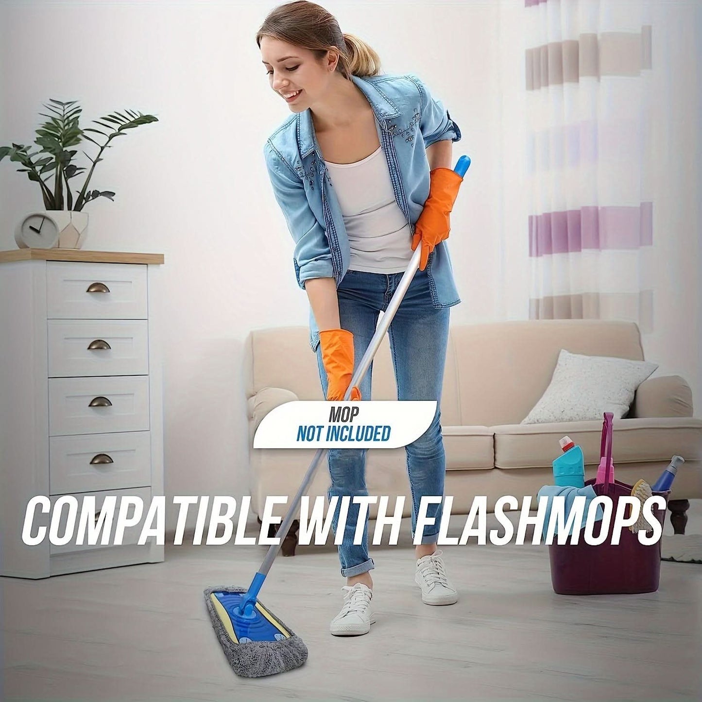 4-Pack Reusable Microfiber Mop Pads for Floors