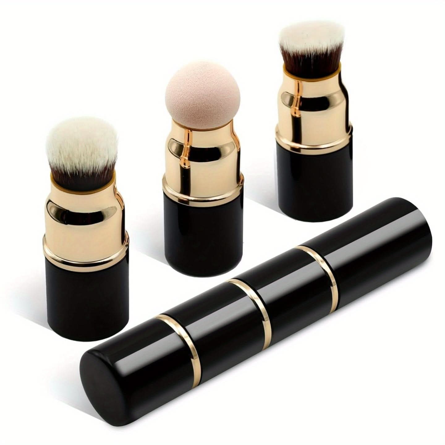 3-in-1 Professional Makeup Brush Set- Oil-Free Nylon Bristles