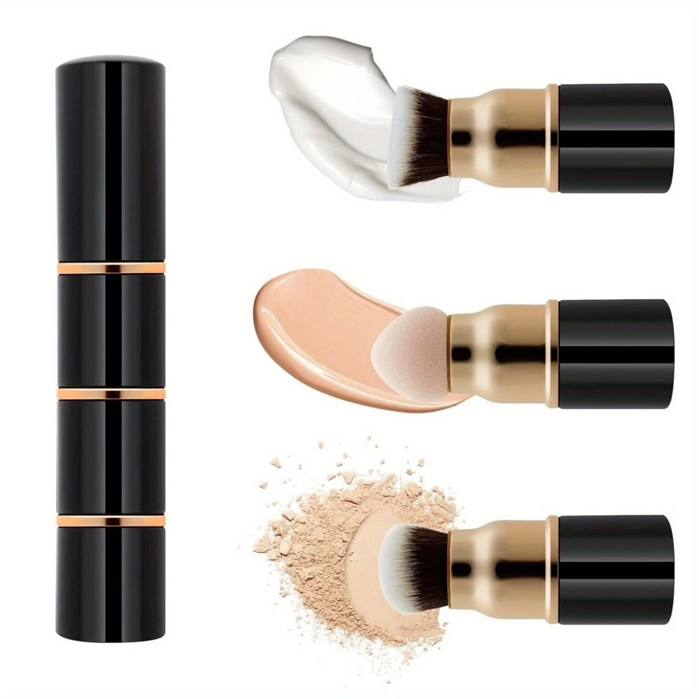 3-in-1 Professional Makeup Brush Set- Oil-Free Nylon Bristles