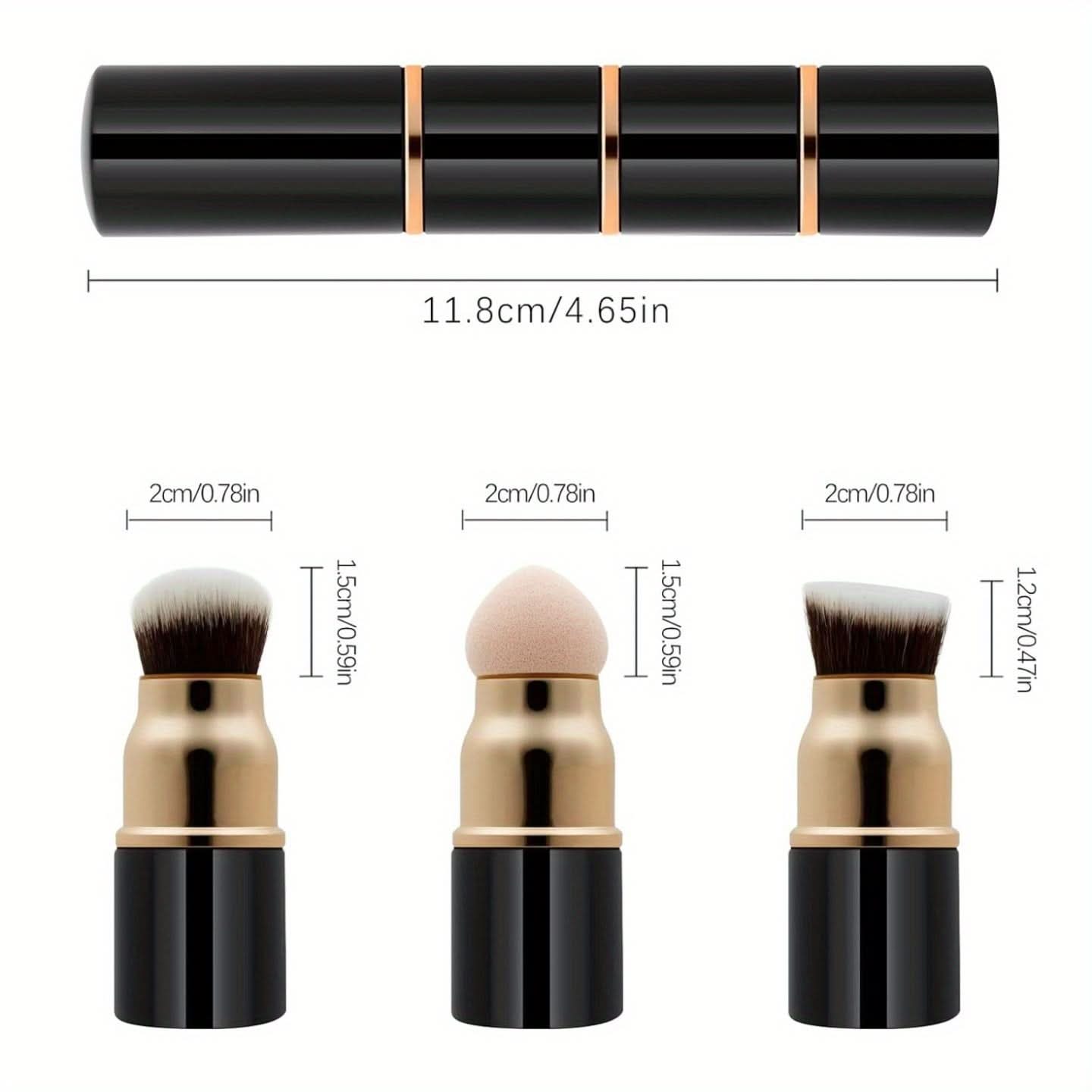 3-in-1 Professional Makeup Brush Set- Oil-Free Nylon Bristles