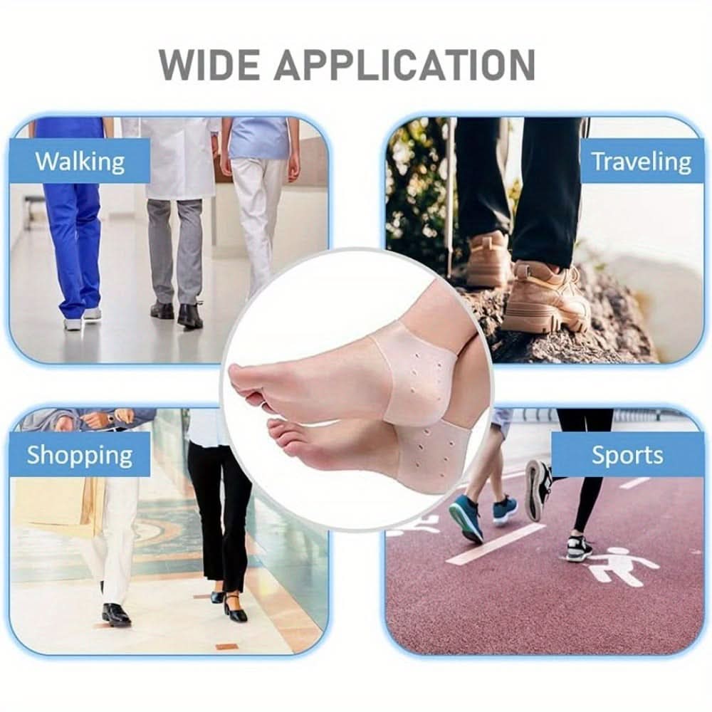3 Pairs Silicone Heel Protectors – Moisturizing & Cushioned Support