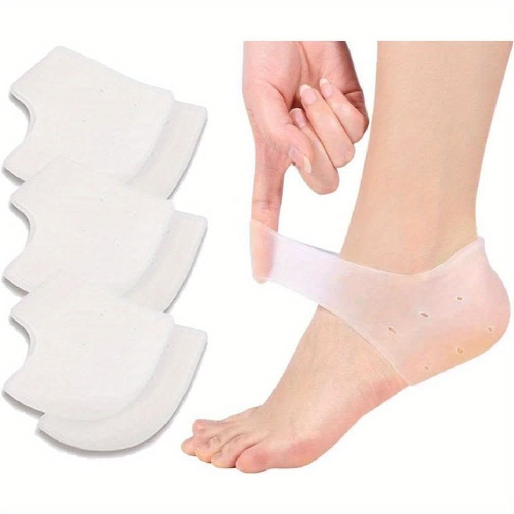 3 Pairs Silicone Heel Protectors – Moisturizing & Cushioned Support