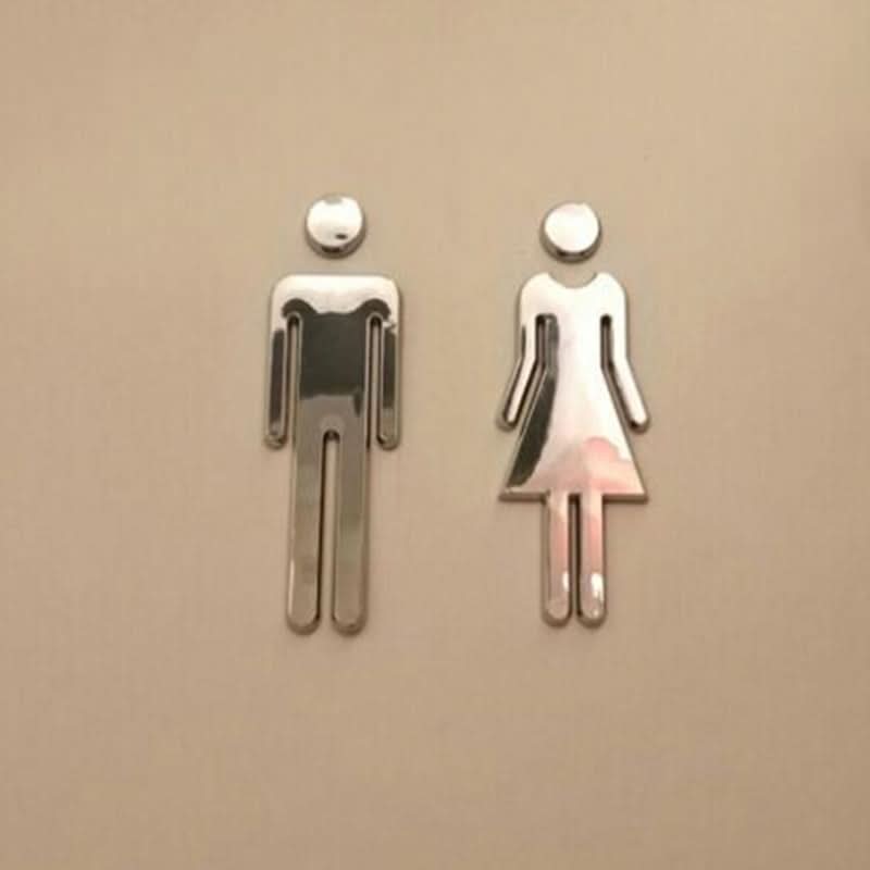 Silver Restroom Signs for Home & Office Decor