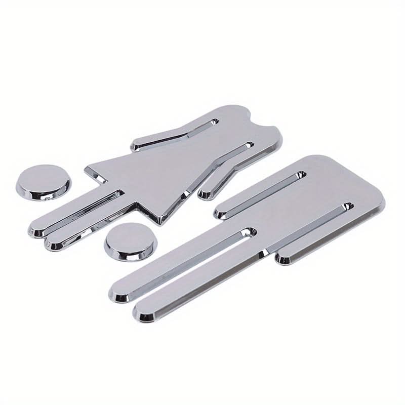 Silver Restroom Signs for Home & Office Decor