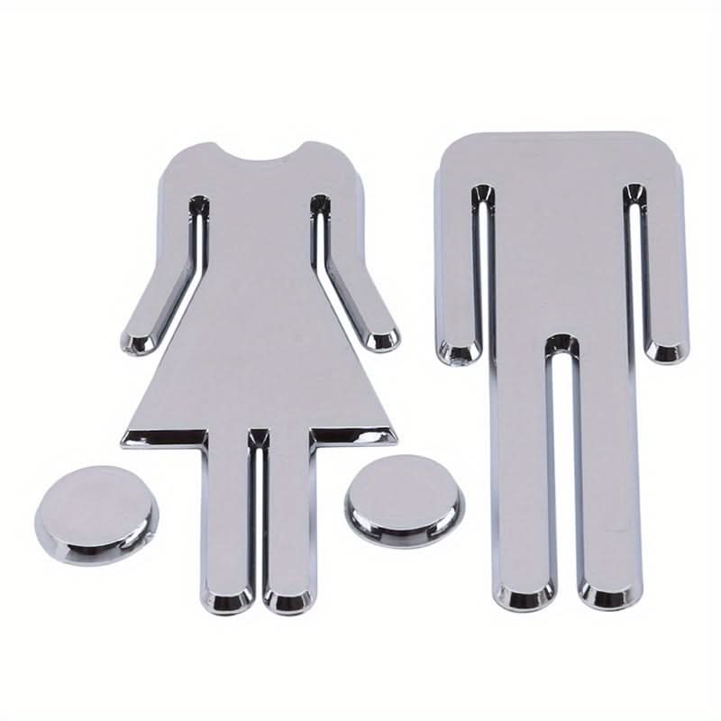 Silver Restroom Signs for Home & Office Decor