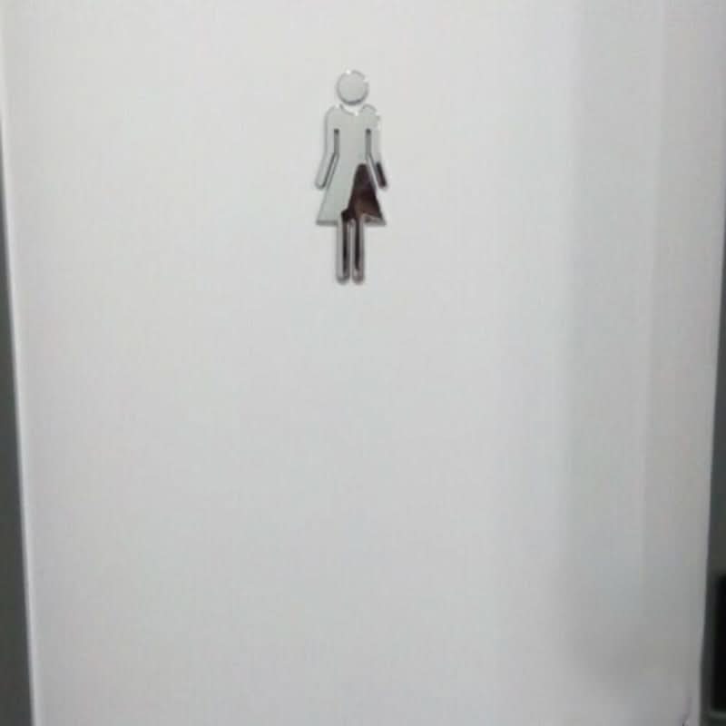 Silver Restroom Signs for Home & Office Decor