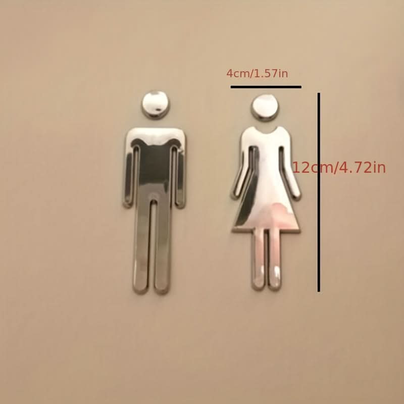 Silver Restroom Signs for Home & Office Decor
