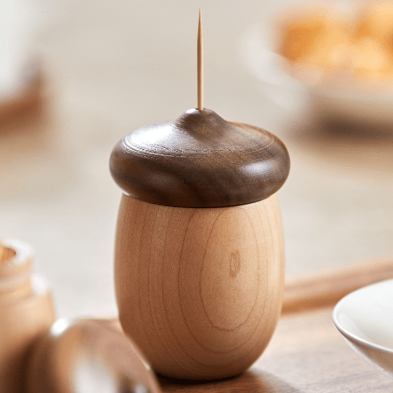 Black Walnut Wooden Toothpick Holder – Japanese Style