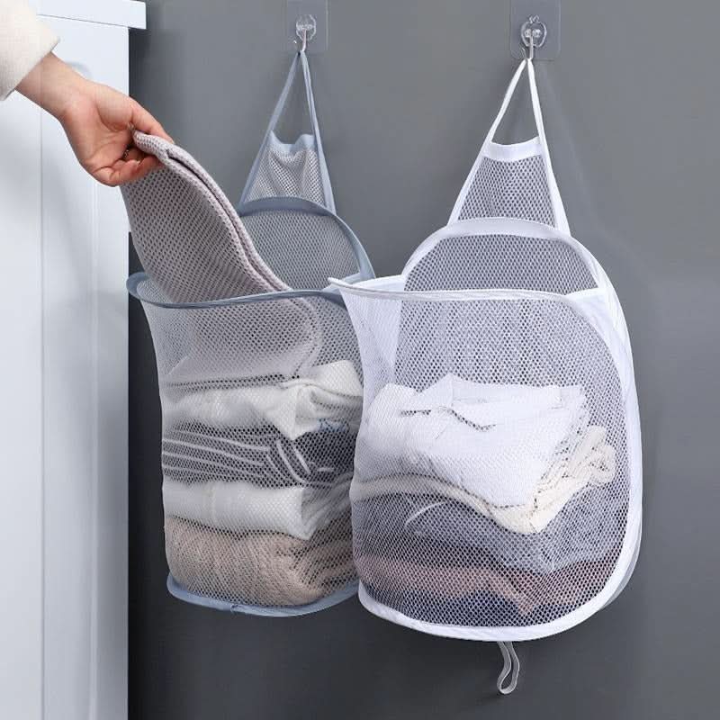 Space-Saving Foldable Toy Organizer – Durable Polyester Mesh Laundry Basket