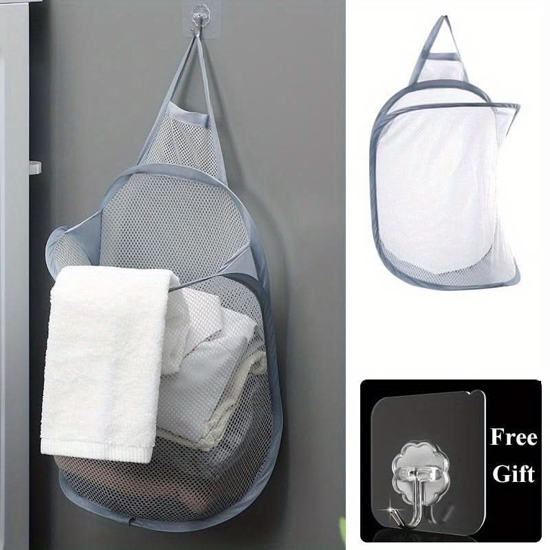 Space-Saving Foldable Toy Organizer – Durable Polyester Mesh Laundry Basket