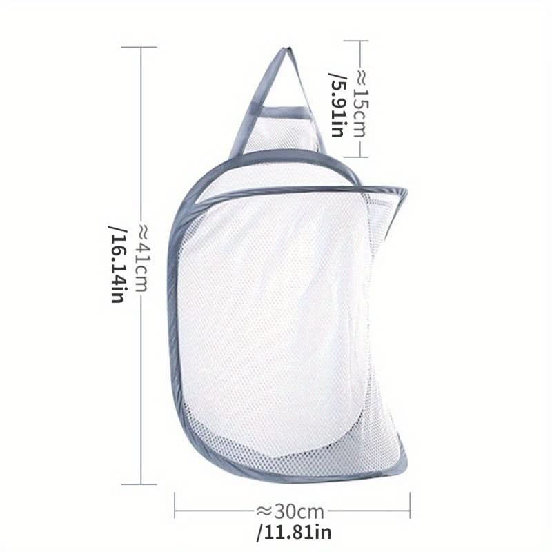 Space-Saving Foldable Toy Organizer – Durable Polyester Mesh Laundry Basket