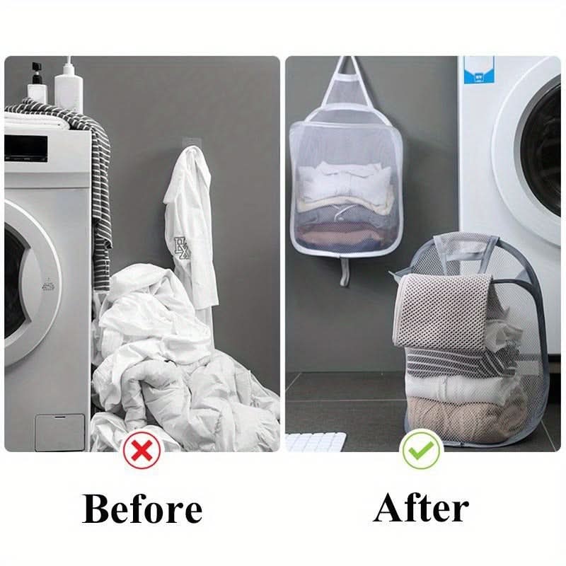 Space-Saving Foldable Toy Organizer – Durable Polyester Mesh Laundry Basket