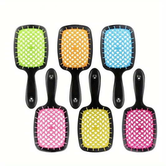 Pack of 6 pcs. Wide Tooth Hair Brushes for All Hair Types