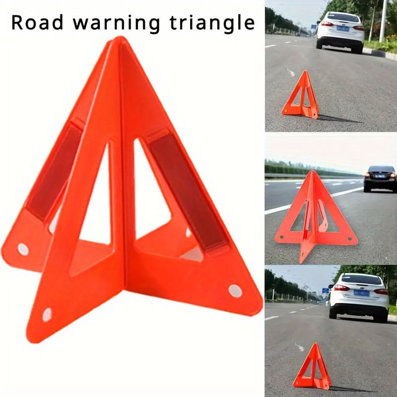2pcs Reflective Car Safety Triangles - High-Visibility Durable PE Plastic