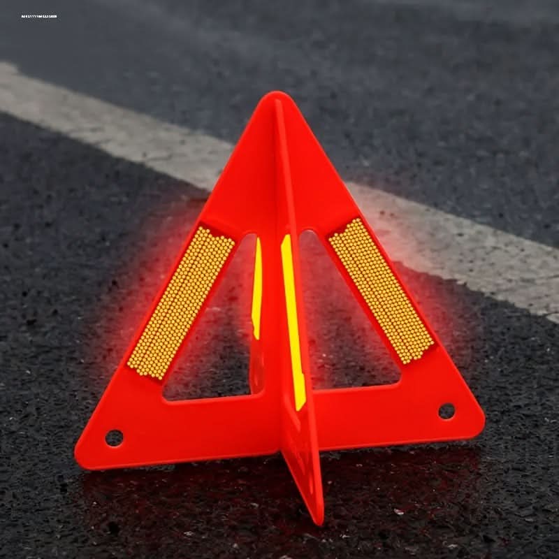 2pcs Reflective Car Safety Triangles - High-Visibility Durable PE Plastic