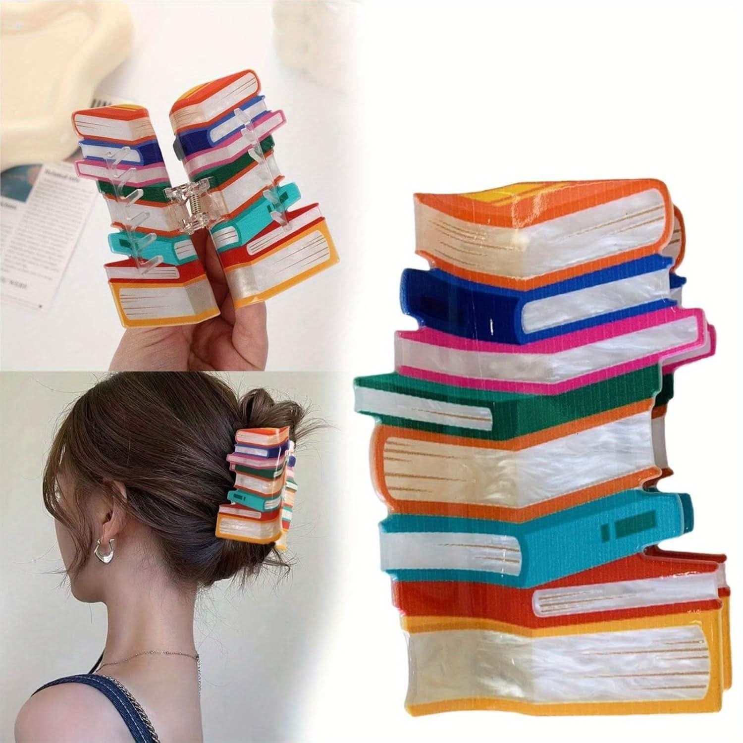Vintage Book Hair Clip for Teachers