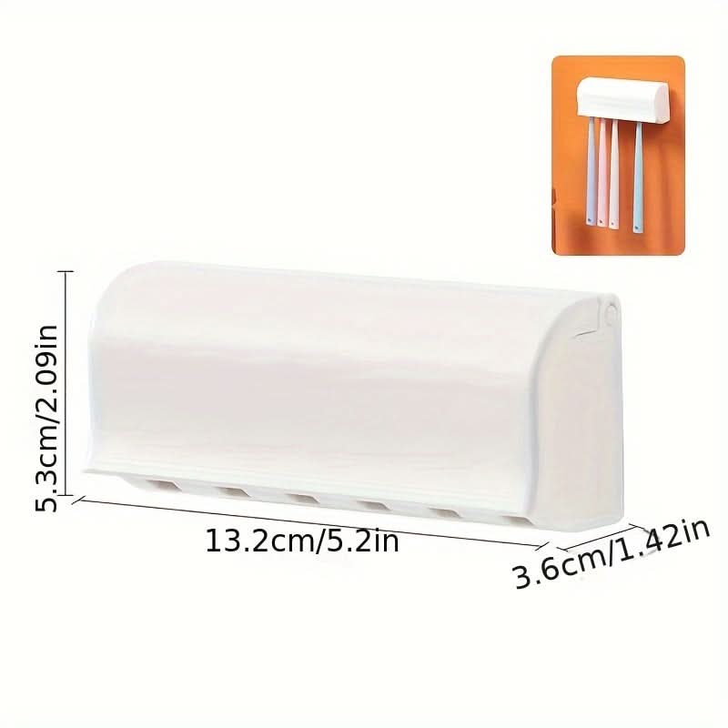 Wall-Mounted Dust-Proof Toothbrush Holder, 6 Brushes
