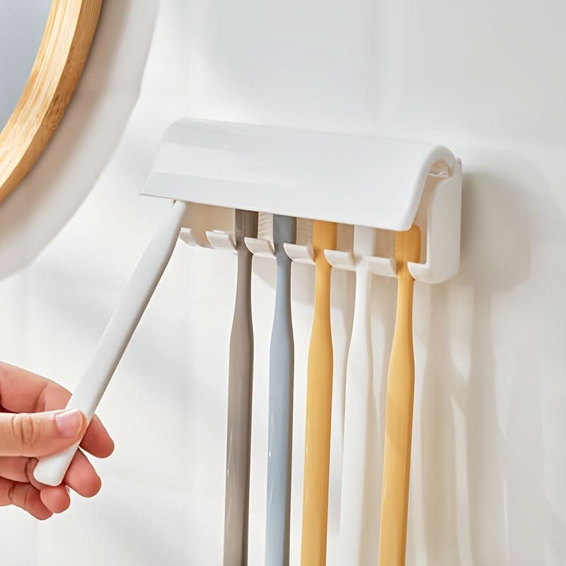 Wall-Mounted Dust-Proof Toothbrush Holder, 6 Brushes