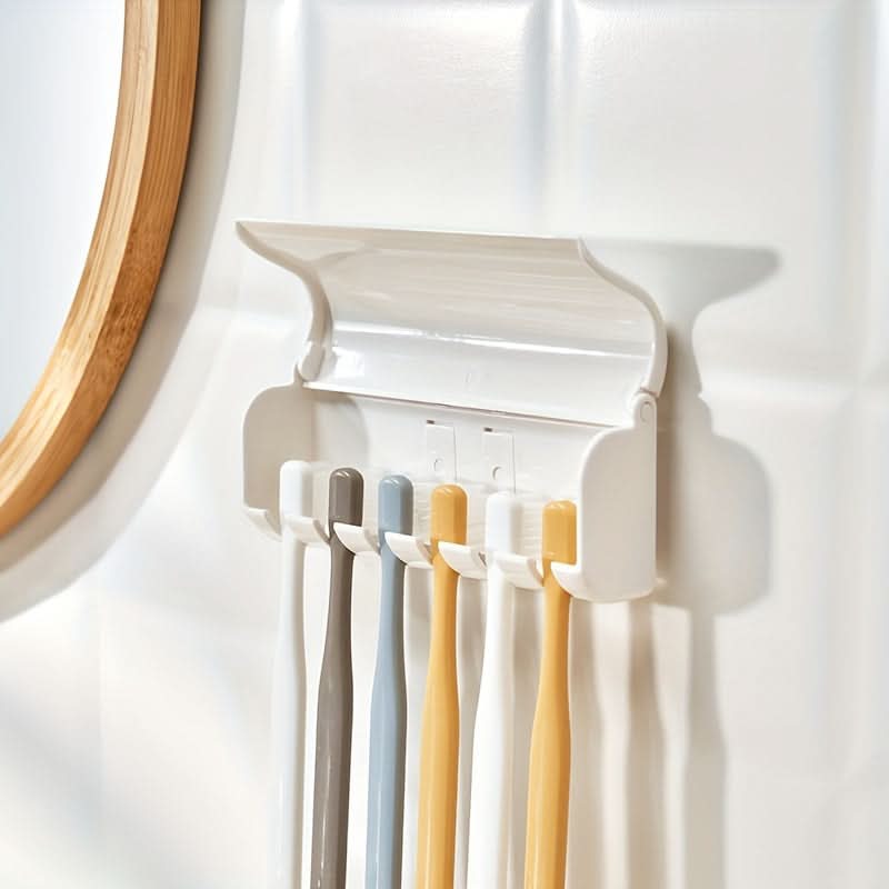 Wall-Mounted Dust-Proof Toothbrush Holder, 6 Brushes
