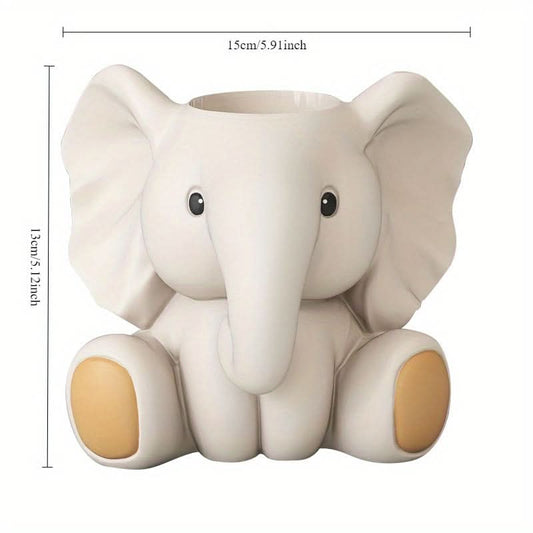 Elephant Pen Holder Desk Organizer Decor