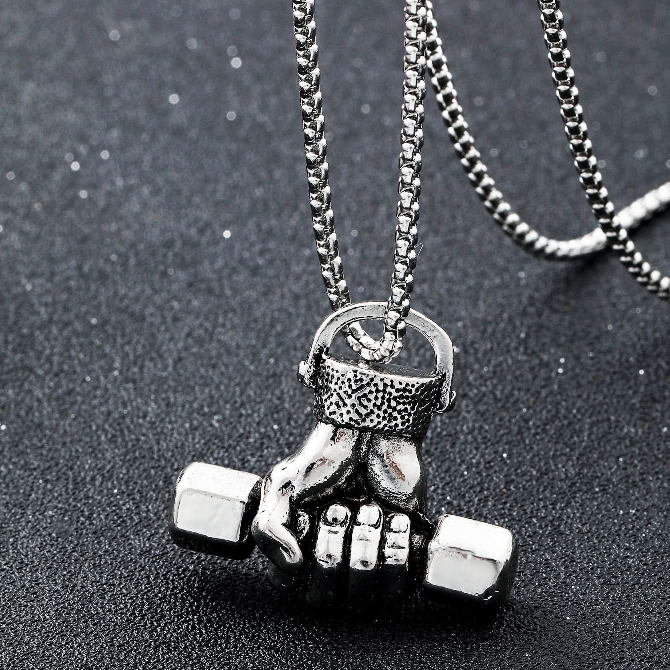 Men’s Stainless Steel Fist Pendant Necklace