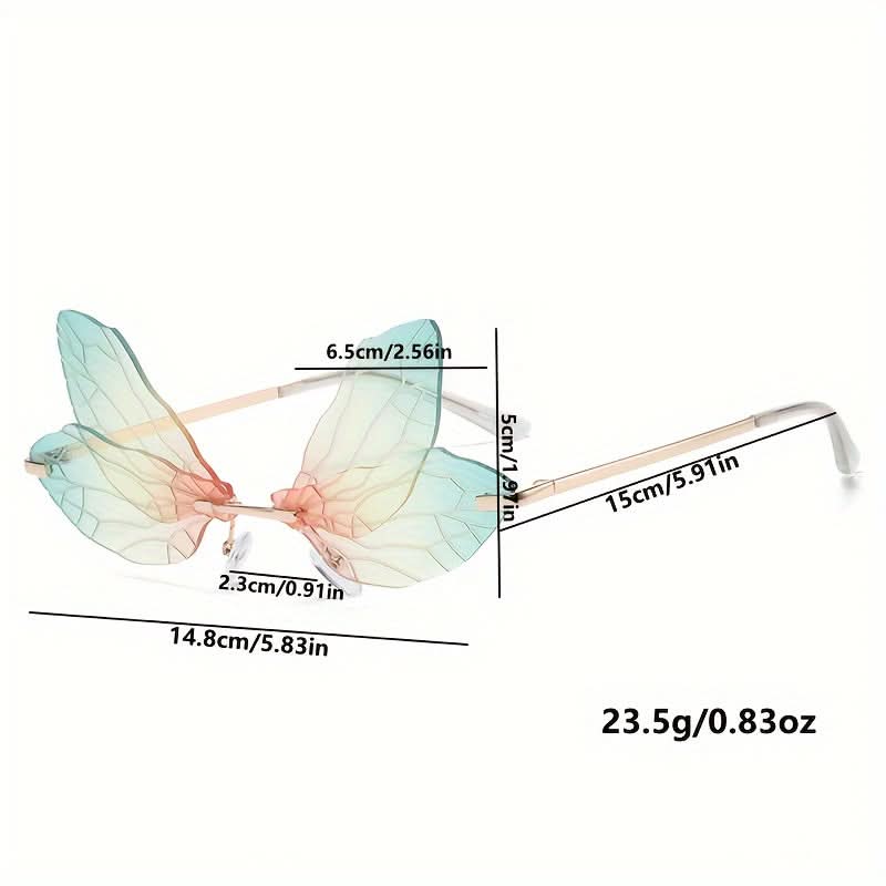 Dragonfly Wing Mirrored Sunglasses for Women