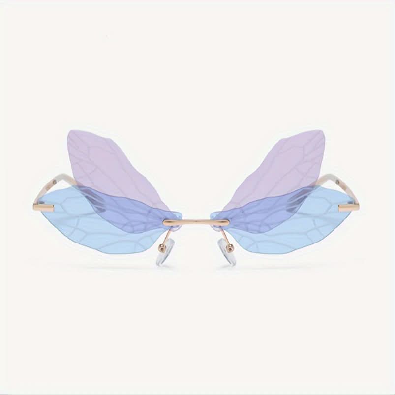 Dragonfly Wing Mirrored Sunglasses for Women
